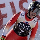 Lara Gut Behrami n'a pas enchaîné un 5e succès de rang KEYSTONE/AP/Giovanni Maria Pizzato